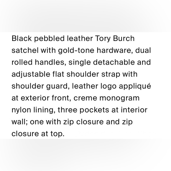 TORY BURCH black leather top handle handbag - Picture 8 of 8